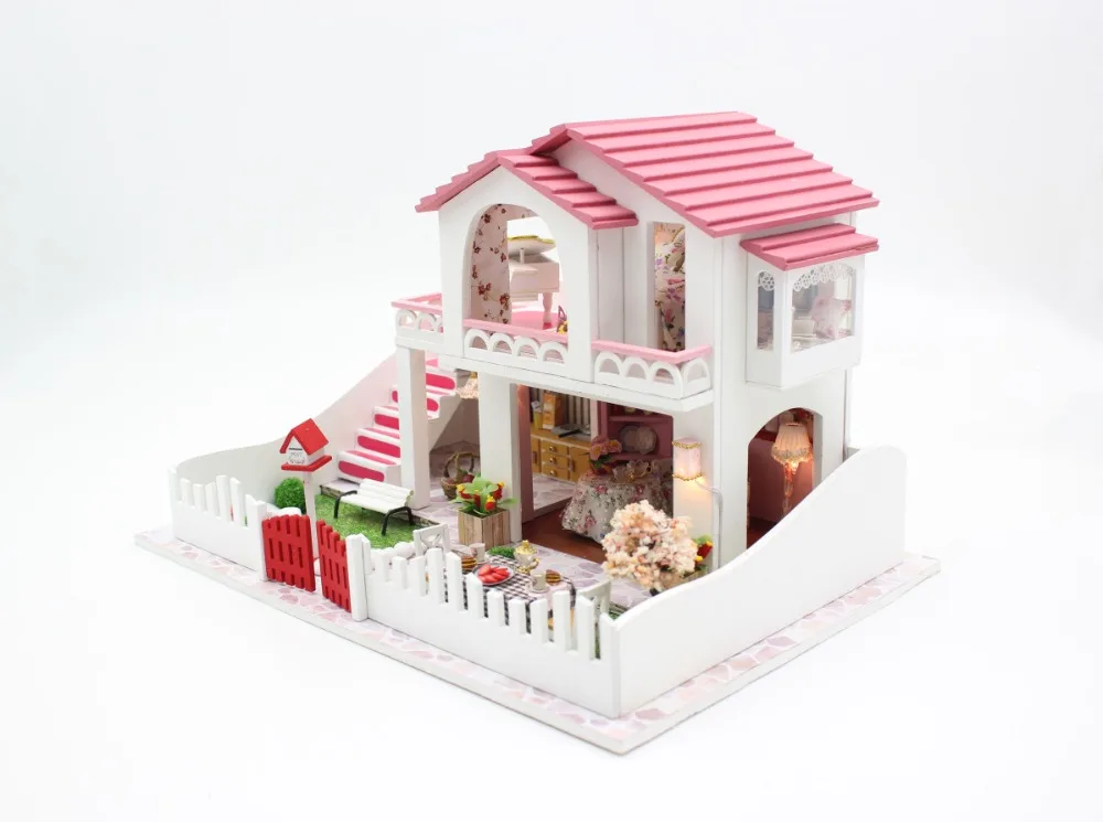 Doub k DIY kawaii милый кукольный домик мини сборные модельные игрушки головоломка миниатюрные строительные кукольные домики для девочек Подарки