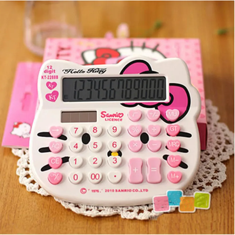 Hello Kitty Calculator 12 Digits Display Mini Pocket Pink Cute Luxury