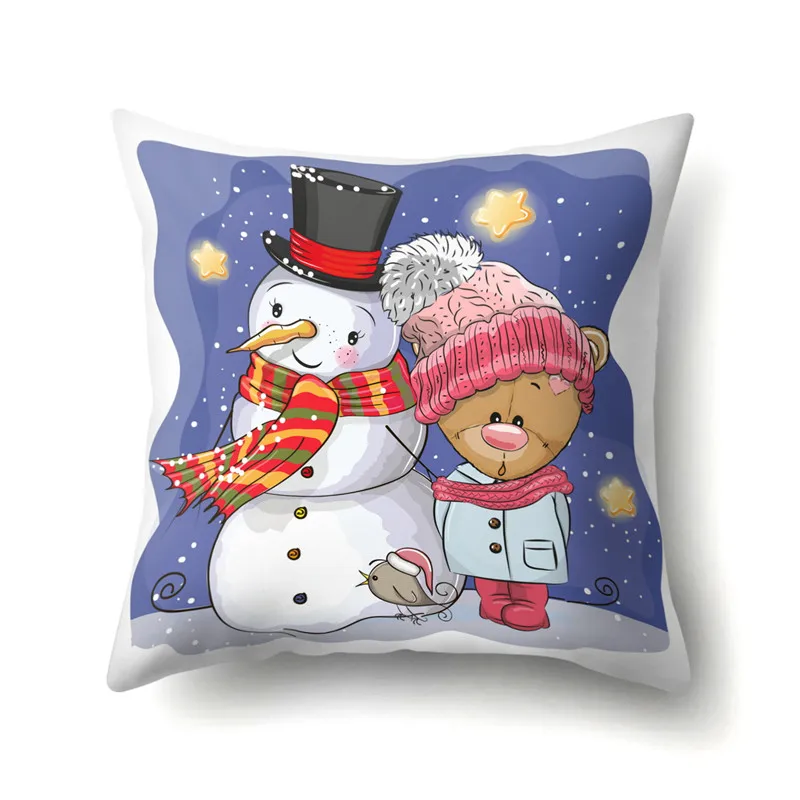 وسادة غطاء ميلاد سعيد عيد الميلاد الحيوانات Unicornio أغطية وسائد الظهر أغطية وسادات مزخرفة 45x45 سنتيمتر للمنزل سيارة كنبة مكتب