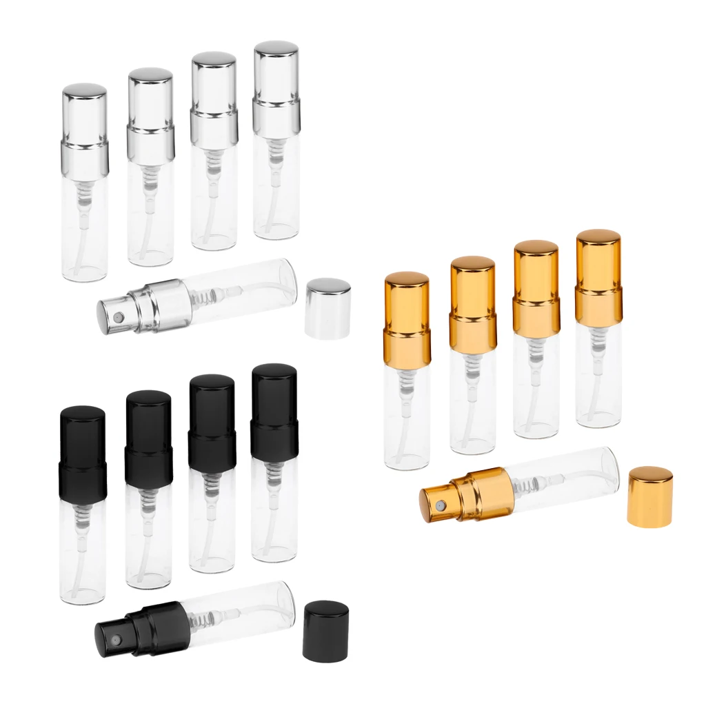15Pcs 3ml Empty Perfume Aftershave Spray Bottles Refillable Makeup Cosmetics Travel Fine Mist Sprayer Containers