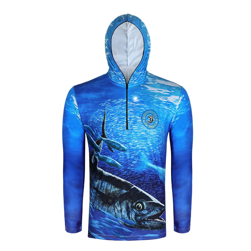 Men Outdoor Fishing Shirt Sun-Protective Clothing Ultra-Light UV Protect Fishing Hoodie Men's Summer Sunscreen Fishing Clothes