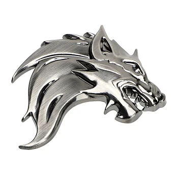 

Badge Logo Car Sticker Reflective Decal Sticker On Auto Decoration Badge Motorcycle Wolf Head Emblem 3D Metal Windshiel For Car