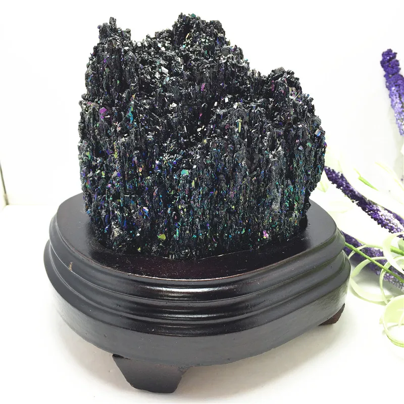 

1pc Colorful Natural Seven Color Rainbow Stone Mineral Specimen With Stand Original Specimen Cluster Collection Stone