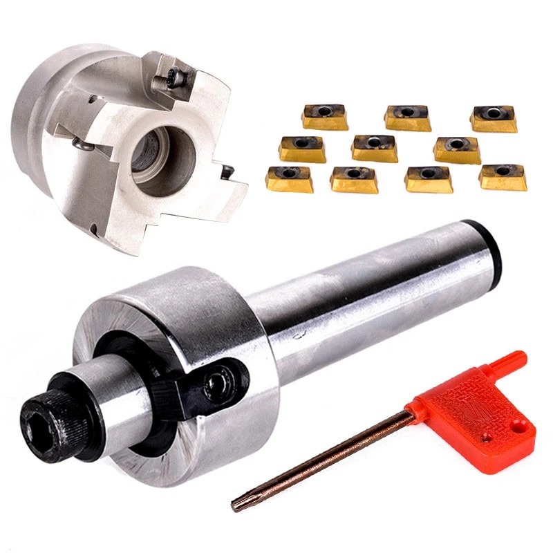 

New Mt3-Fmb22-M12 Shank 400R 50-22 Face Milling Cnc Cutter + 10Pcs Apmt1604 Inserts For Power Tool
