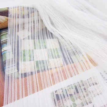 

5 Meters 155CM 61" Wide white pleated mesh tulle fabric wedding dress clothes materials LX113