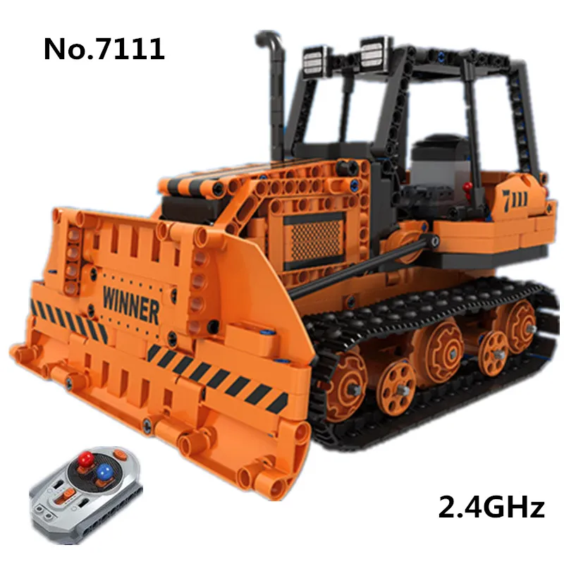 

775pcs Building Blocks Technic Remote Control RC Engineering Bulldozer Electric Toys For Children Compatible with Legoed Winner