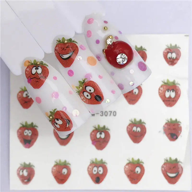 Летняя серия переводных наклеек для ногтей с изображением розовых фруктов Фламинго ананас русалка украшение для ногтей - Цвет: YZW-3070