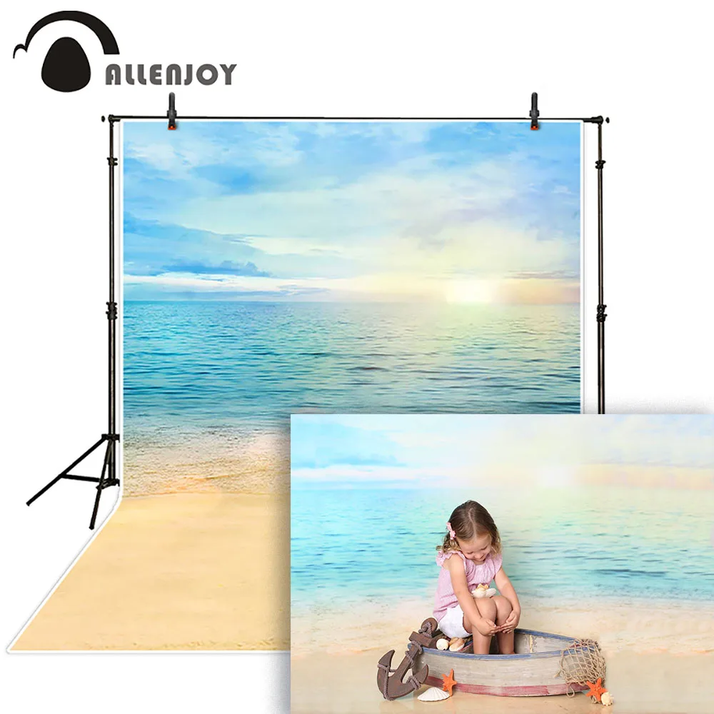 Allenjoy Arriere Plan De Photographie Ciel D Ete Soleil Mer Ocean Plage Studio Photo Baby Shower Sirene Marin Appel Photo Aliexpress