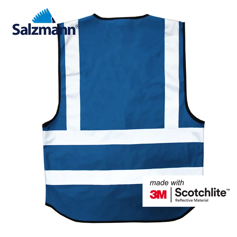 Зальцман 3m Scotchlite Светоотражающая с карманами жилет безопасности ярко-синего цвета