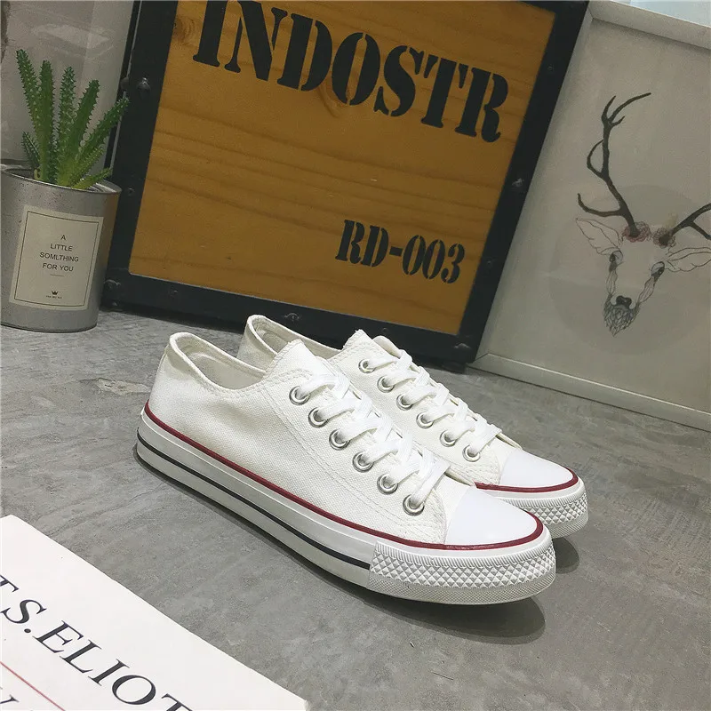 Men Canvas Shoes Summer Autumn New Fashion Solid Color Men Low High Upper Vulcanized Shoes Lace-up Casual Men Sneakers