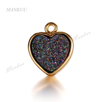 

Hot Trendy Drusy Druzy Pendant for Necklace Charm Pendant 24K Gold Color Electroplated Druzy Pendant Women Fashion Jewelry
