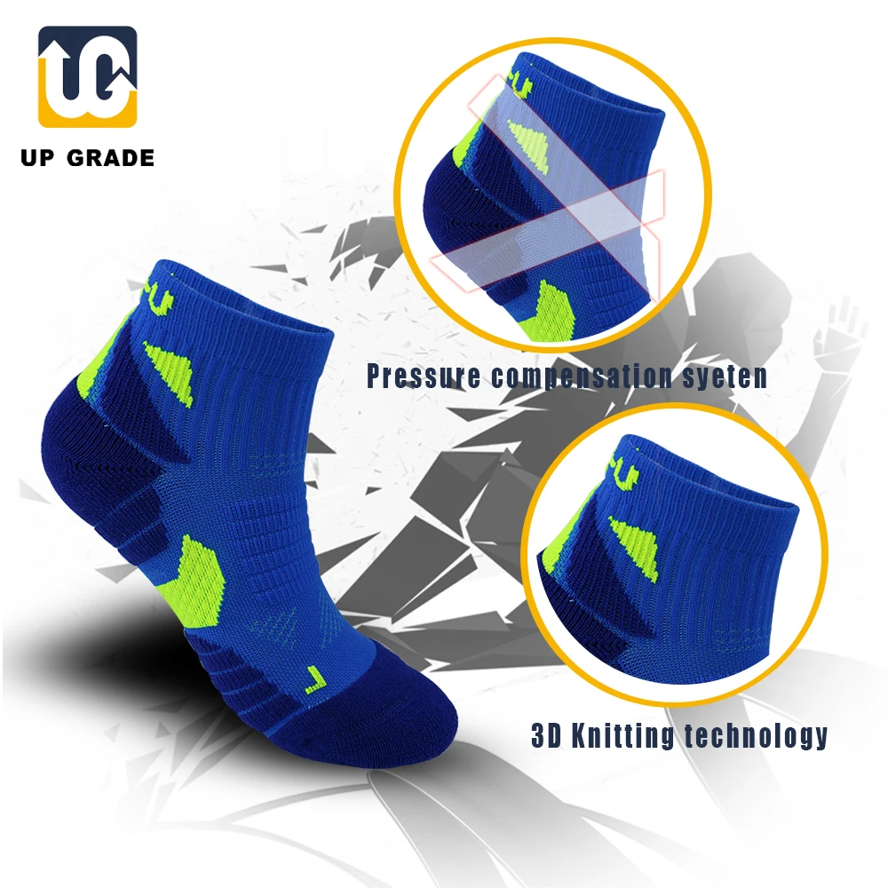 UP GRADE 1Pair/Lot Children Running Sport Socks Cycling Basketball Breathable and soft Ankle Protection Comfortable Socks