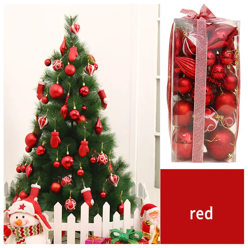 50 piezas bolas de Navidad adornos conjunto decorativos adornos colgantes con reutilizables mano Paquete de regalo para el árbol de Navidad