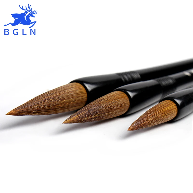 BGLN 3Pcs/set Weasel Hair Chinese Calligraphy Brushes Pen Set