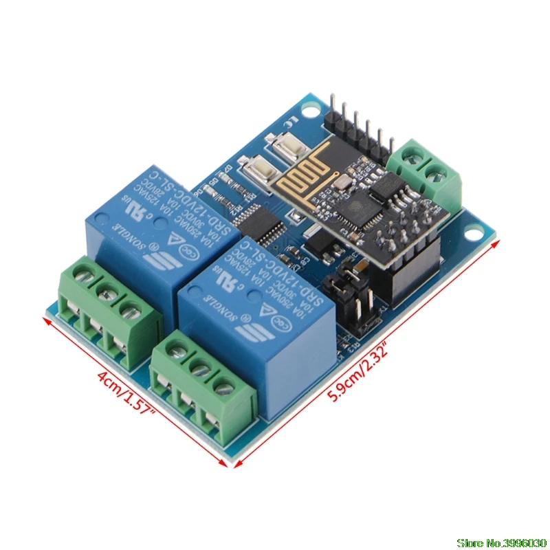 WI-FI триггерный релейный модуль ESP8266 IOT приложение контроллер 2-х канальный для умного дома 12V