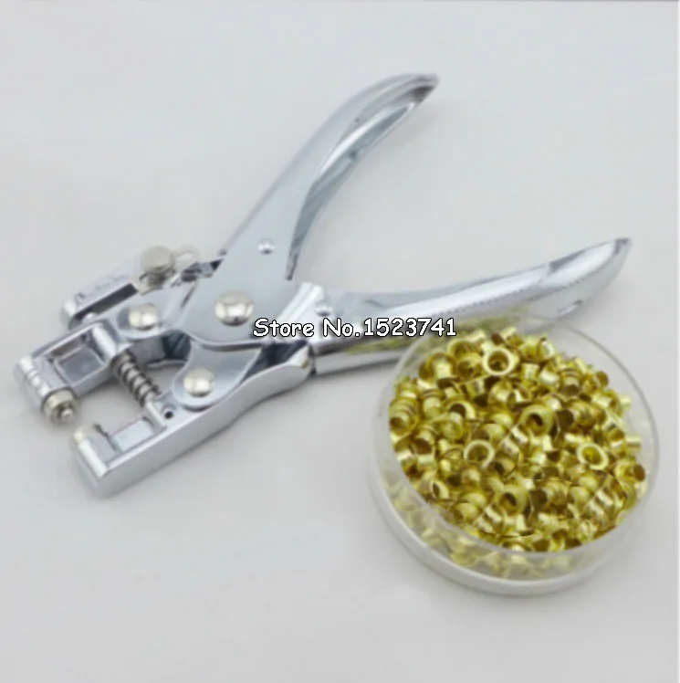 

Metal Retainer Punching Machine with Eyelet Grommet Plier With Grommets 4.8mm Round Hole Perforadora de papel with Rings