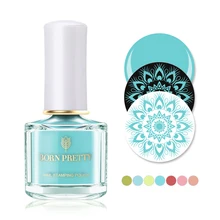 BORN PRETTY Лето Macaron серия стемпинг ногтей покрытие 6 мл синий красный розовый печать изображений лак светлый цвет ногтей штамп лак