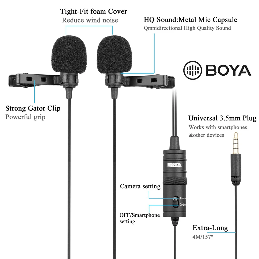 BOYA BY-M1 BY-M1DM BY-MM1 по M1 петличный микрофон Камера видео Регистраторы для iPhone смартфона, перчатки для цифровой зеркальной камеры Canon Nikon DSLR записывающая видеокамера с масштабированием