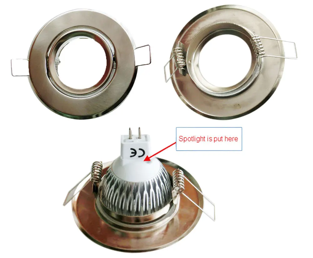 MR11 GU4 Точечный светильник шкаф светильник подвесной фитинг диаметр поверхности 70 мм отверстие 50 мм 60 мм утопленные атласные белые лица