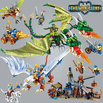 

Enlighten Glory War Educational Building Blocks Toys For Children Gift Castle Knight Heroes Weapon Gun Elf Dragon Griffin Smithy