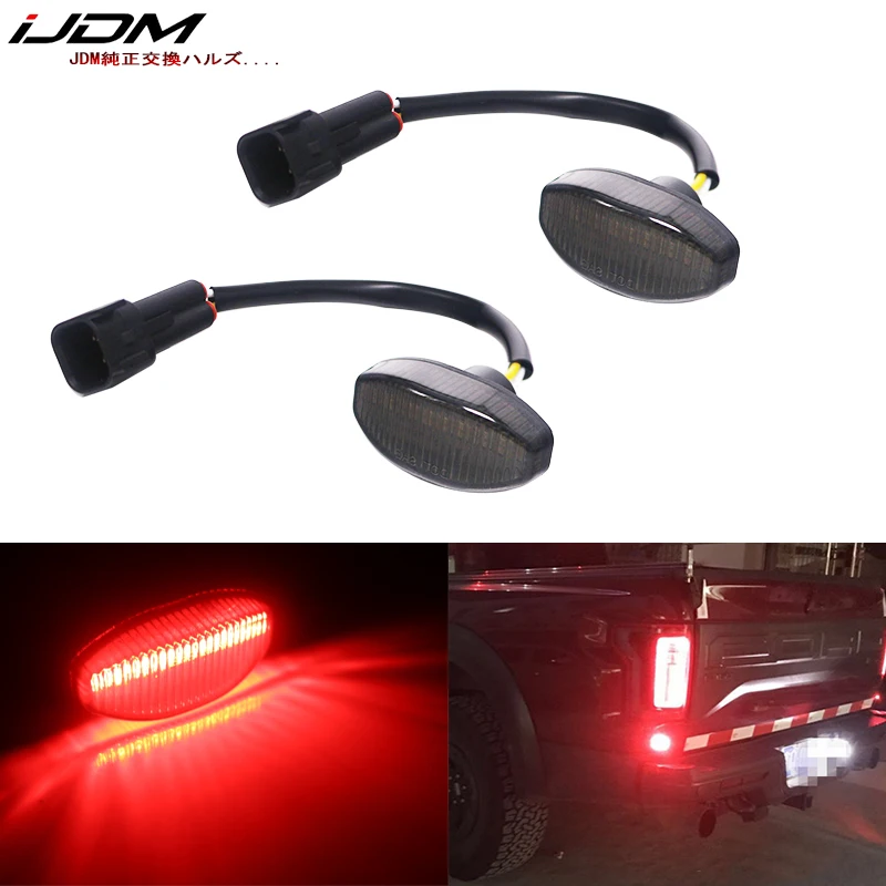 

iJDM Red Full LED Rear Side Marker Light Kit For 2010-14 Ford Raptor, Powered by 12-SMD LED, Replace OEM Back Sidemarker Lamps