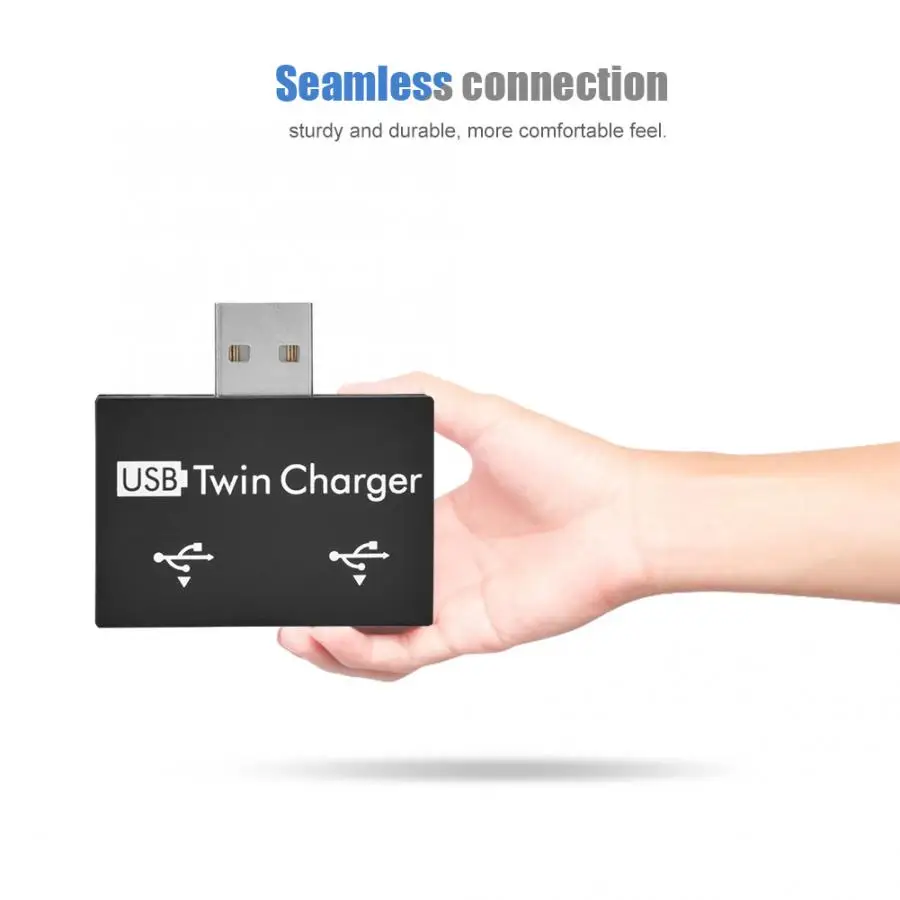 Концентратор USB2.0 Мужской до 2-Порты и разъёмы USB Twin зарядное устройство-разветвитель адаптер конвертер