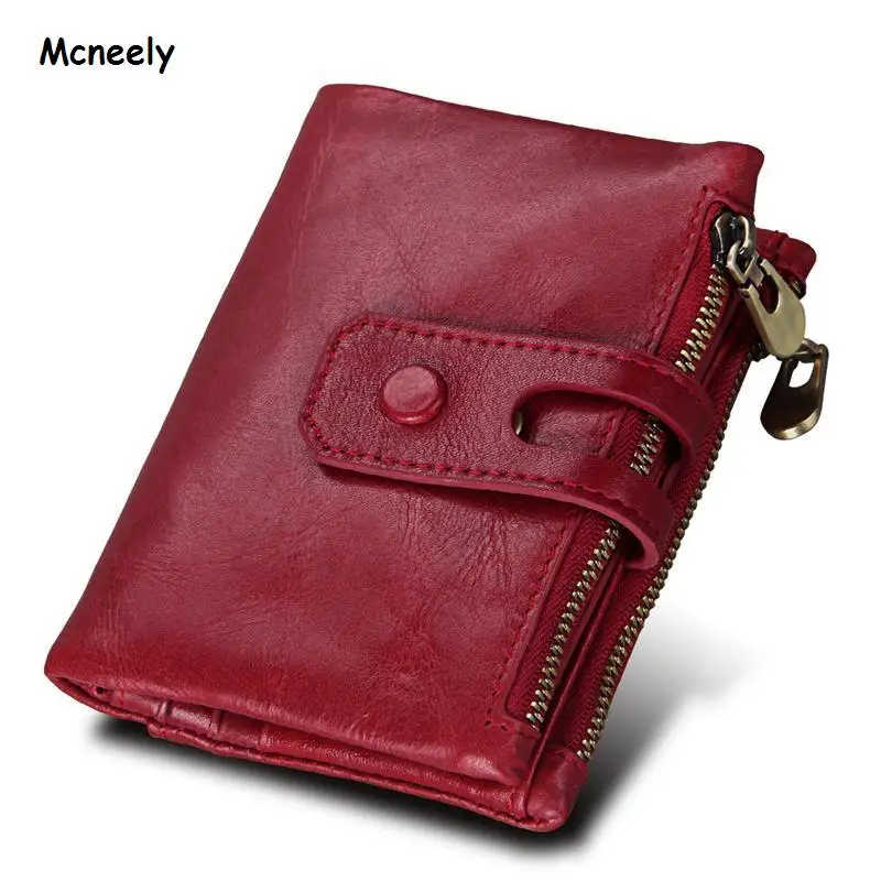Red Mcneely женский кошелек из натуральной кожи, роскошный брендовый клатч на молнии, кошелек для девушек, кошелек для денег, кошелек, держатель для карт, кошелек - Цвет: Red