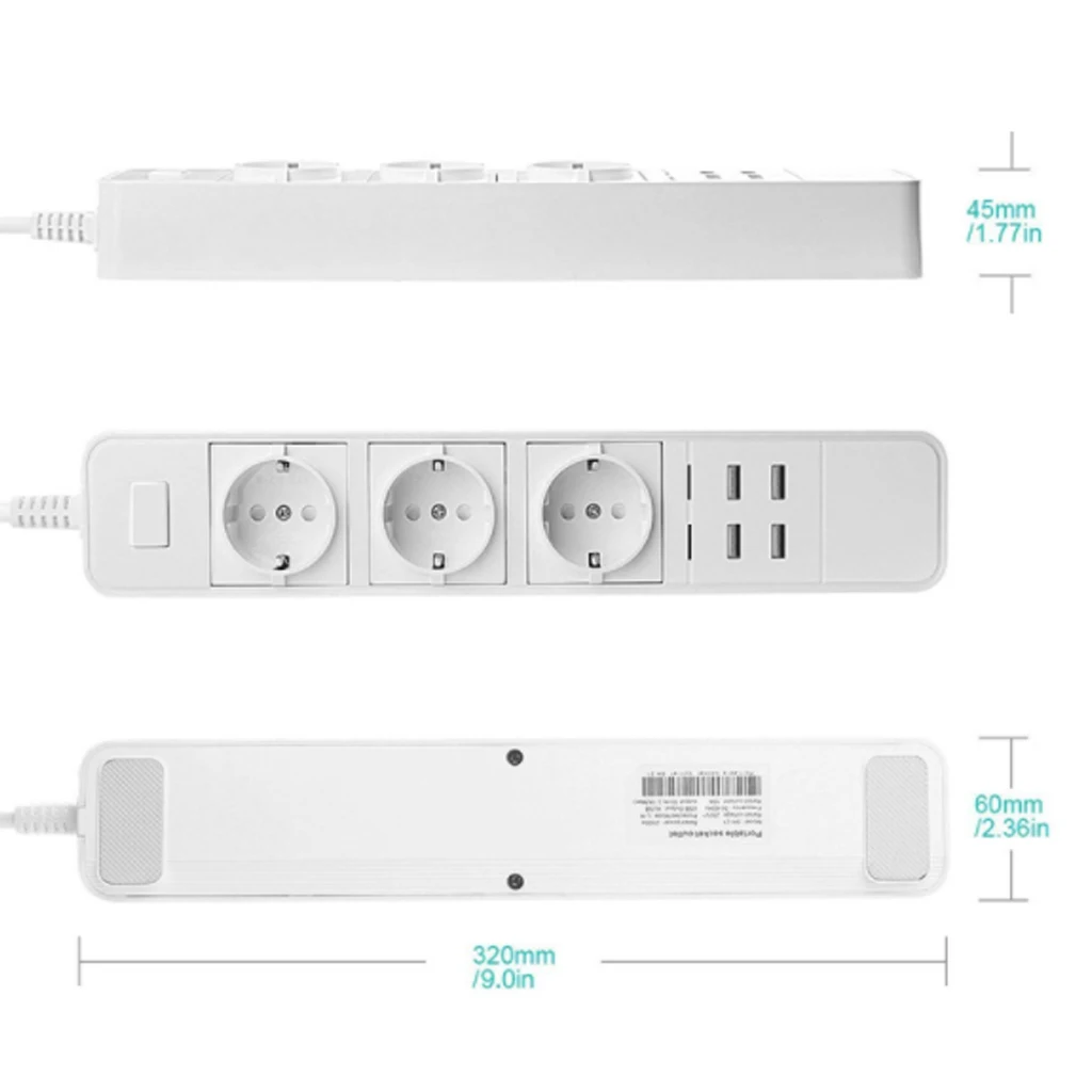 Смарт Мощность полосы розетки стандарта ЕС США Великобритании Plug перегрузка
