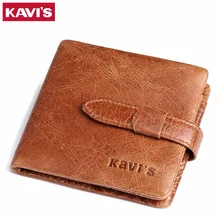 KAVIS Brand Men Wallets Guarantee Genuine Leather Wallet Men Fashion Zipper Coin Pocket Hasp Money Bag Purse Photo Holder