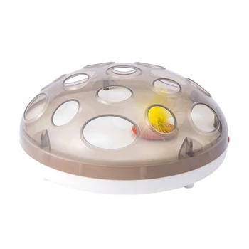 

16 Holes Pet Feather Toy Cat Turntable Automatic Scratch Board USB Rechargeable