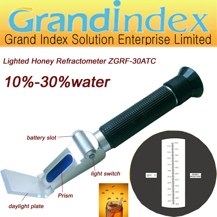 Retail hand held Honey Illumination Refractometer ZGRF 30ATC