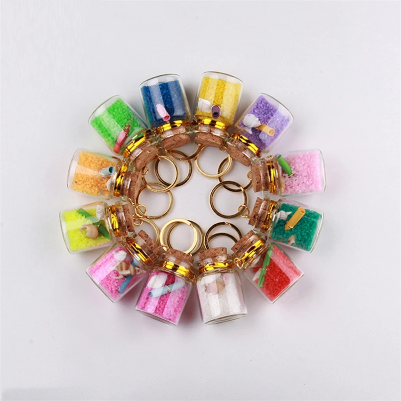 6pcs Small Bottles Cork Stoppers with Gold Ring Mini Drifting Vials