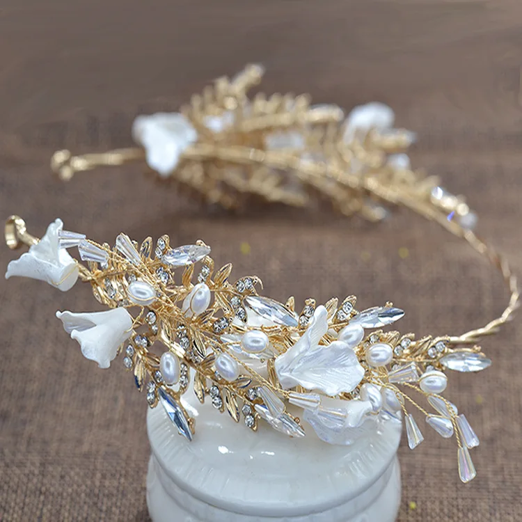 Le liin новая невеста серьга с короной наборы свадебные аксессуары для волос Принцесса тиара ручной работы золотой кристалл роскошный головной убор