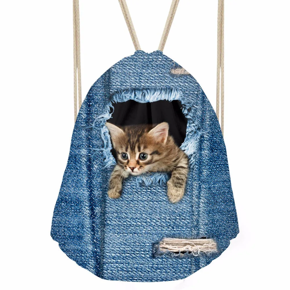 FORUDESIGNS/Модная многофункциональная сумка с принтом кота, матерчатый сумка-мешок, женская сумка для путешествий, сумка для хранения дома Mochila