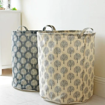 

Best Deal 45*35CM Linen Barrel Folding Toy Storage Boxes Laundry Box Clothes Basket Bra Necktie Socks Storage Organizer Bin F803
