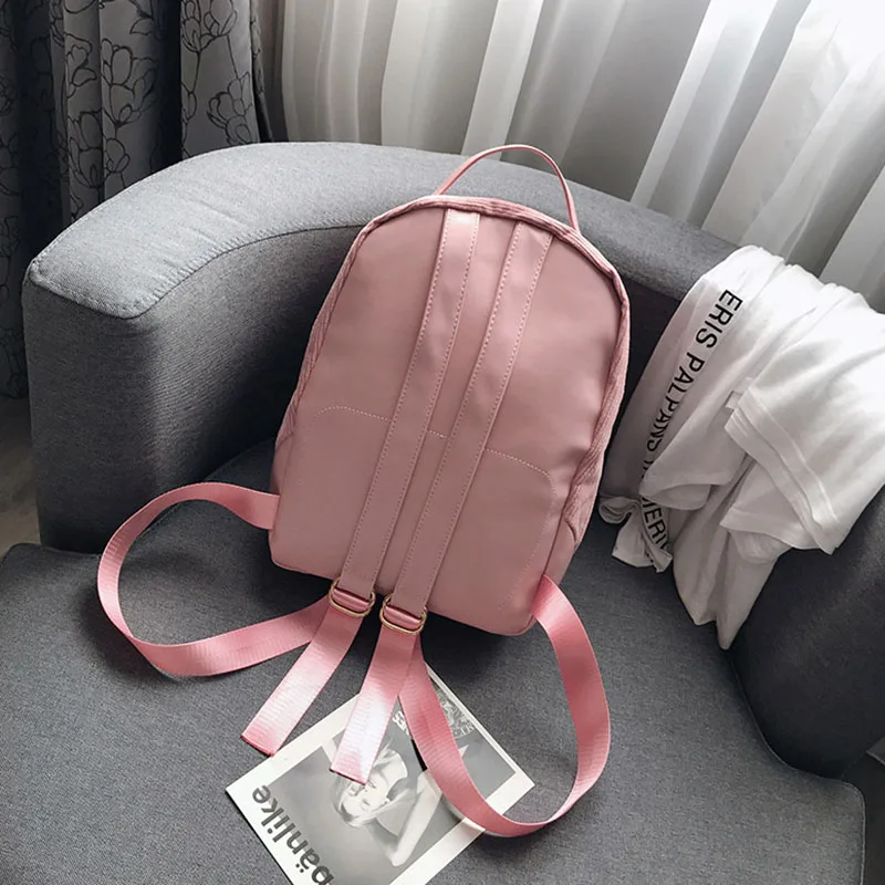 2 unid/set Retro de pana DE LA ESCUELA Mochila para niña Simple diseño las mujeres bolsos de hombro bolsa mujer Mochila 2018 Mochila XA100H