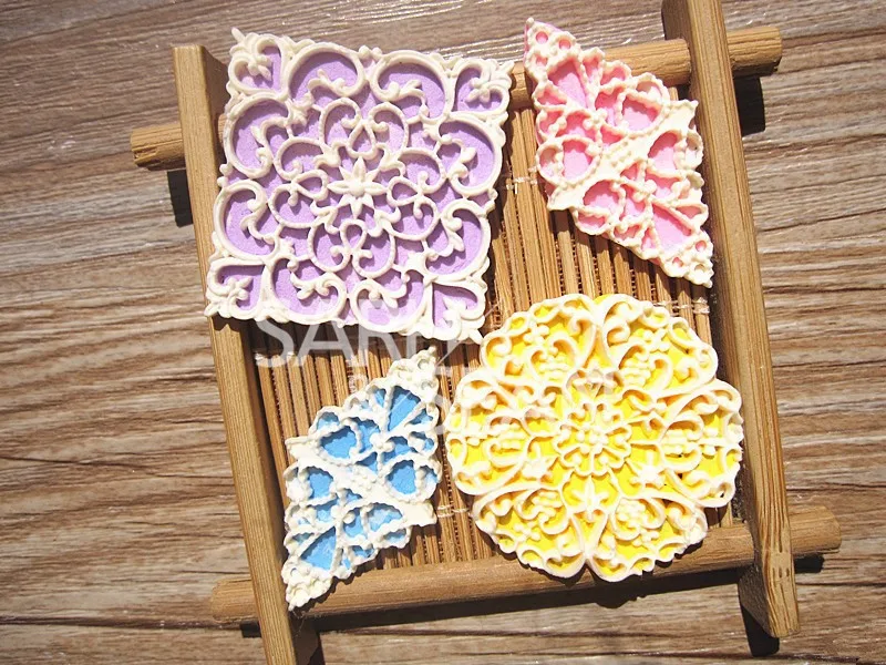 M0796-Three-flowers-lace-cake-border-fondant-cake-mold-chocolate-mold-for-the-kitchen-baking-Silicone