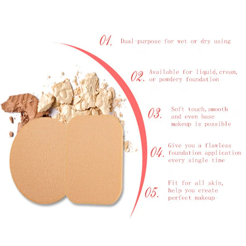 

Color send randomly!!! 10 Pcs Soft Makeup Foundation Face Round Sponge Smooth Powder Puff