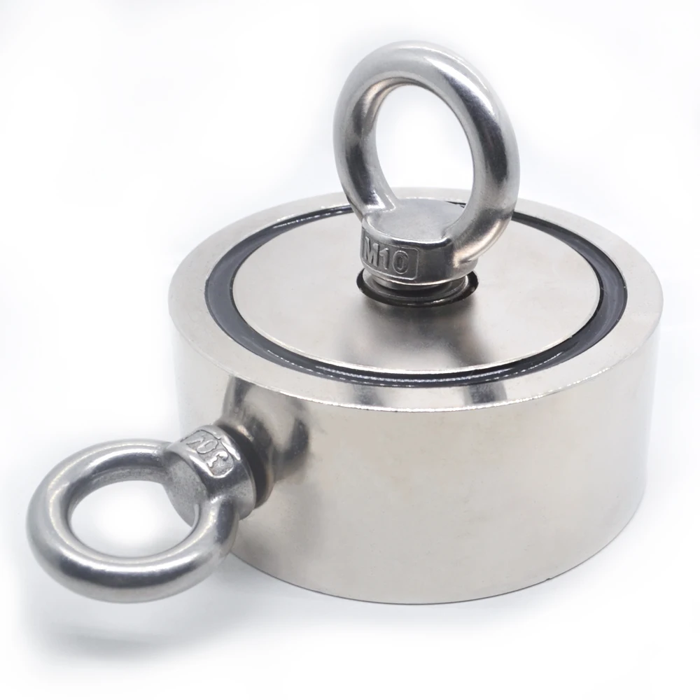 Cena Silny potężny magnes neodymowy okrągły haczyk ratowniczy magnes morski uchwyt wędkarski ciągnący garnek montażowy z pierścieniem 48mm 60mm 67mm 75mm
