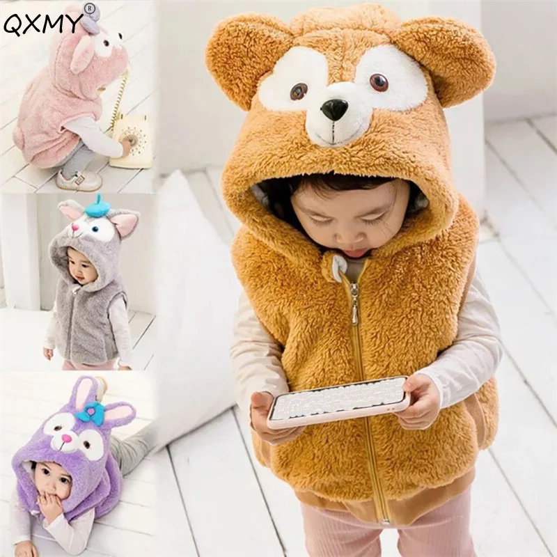 2018 Cartoon Animal Vests For Girls winter Thicken Boys Waistcoat
