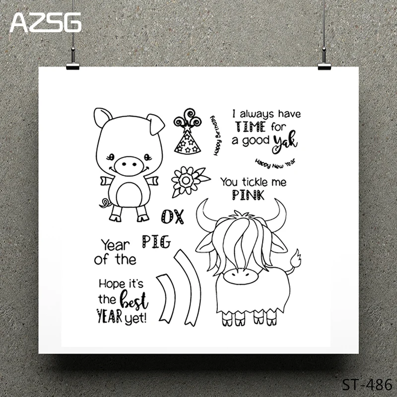 

Happy little yak Clear Stamps/seal for DIY Scrapbooking/Card Making/Photo Album Decoration Supplies