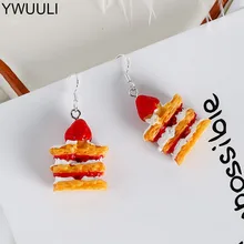 YWUULI Coreano Criativo Bonito Camada De Bolo De Morango Brincos para As Mulheres Frutas Gotas Brincos Pendurados Brincos Doce Jóias Ouvido MS09