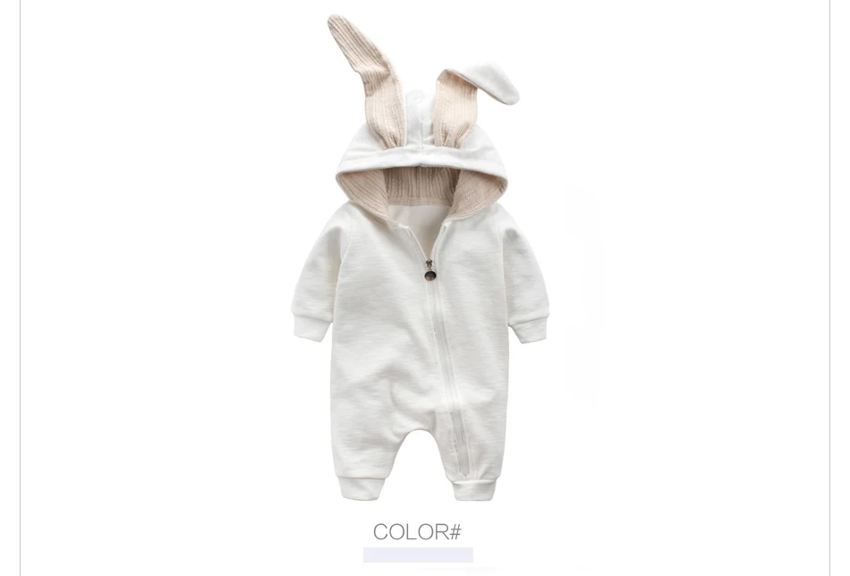 Милые детские ромперы с ушками кролика, осенне-зимний детский комбинезон «кролик» из хлопка для мальчиков и девочек, костюмы с заячьими ушками, одежда с капюшоном, пижамы