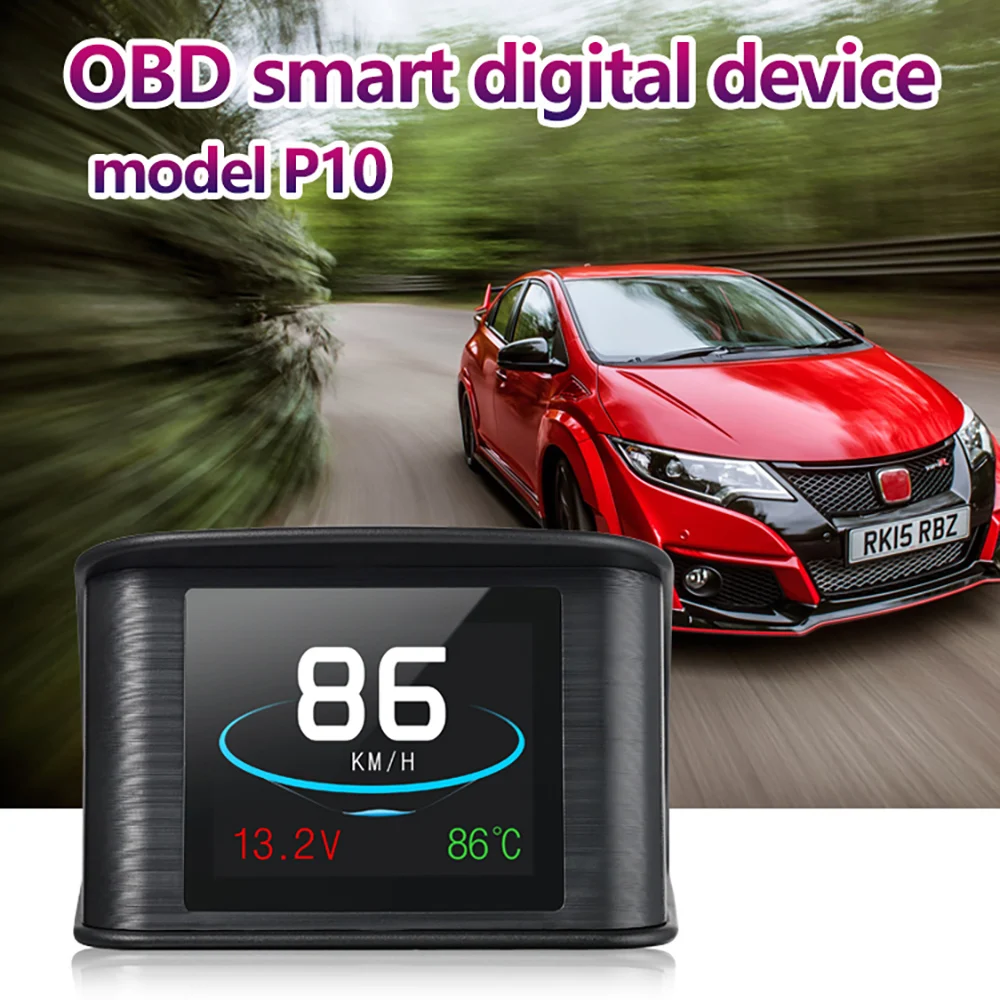 OBDSPACE P10 Smart OBD2 бортовой компьютер HUD манометр Автомобильный спидометр температура воды охлаждающей жидкости расход топлива напряжение дисплей