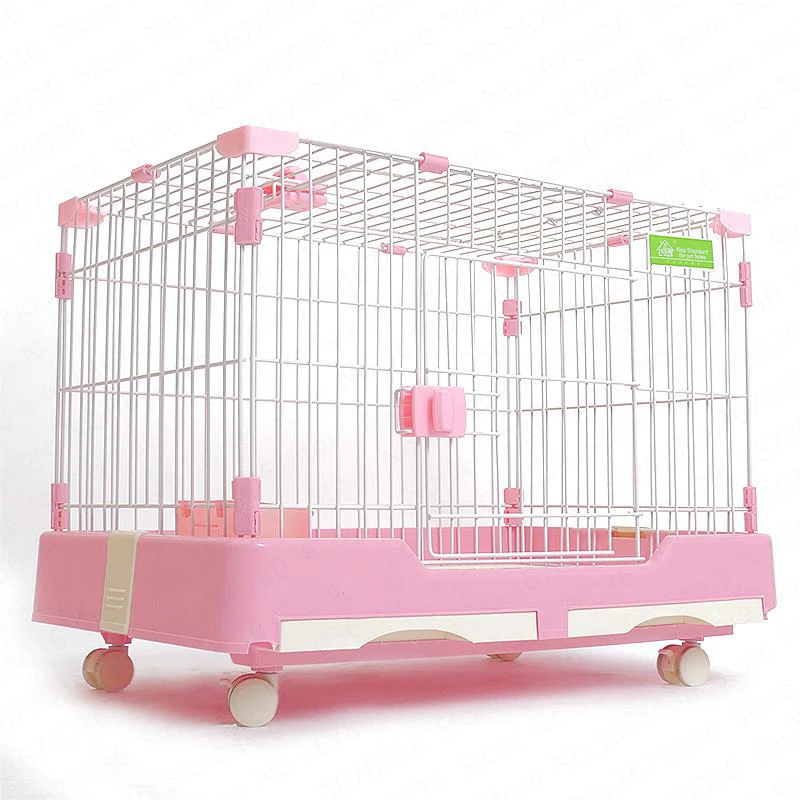 NEW Dog Kennel Pet Cage with Toilet& Wheel for Small Dog Cute Pet Cat Cage Villa Pet Supplies Cat Toy Dog Cage S/M/L Size