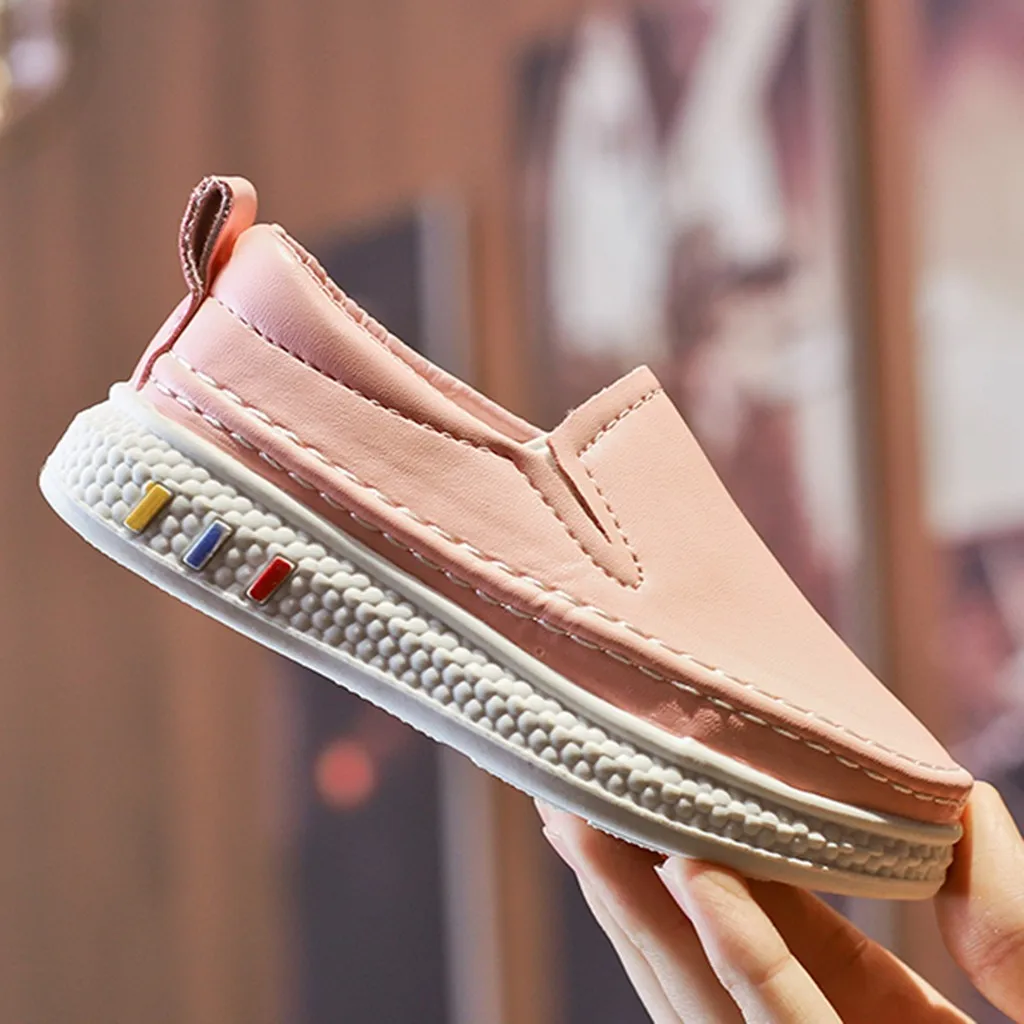 MUQGEW أحذية للفتيات الصلبة جلدية Sndals طفل أزياء الطفل كسول الأحذية الطفل الفتيان و الفتيات عارضة الانزلاق على الرياضة الصيف أحذية