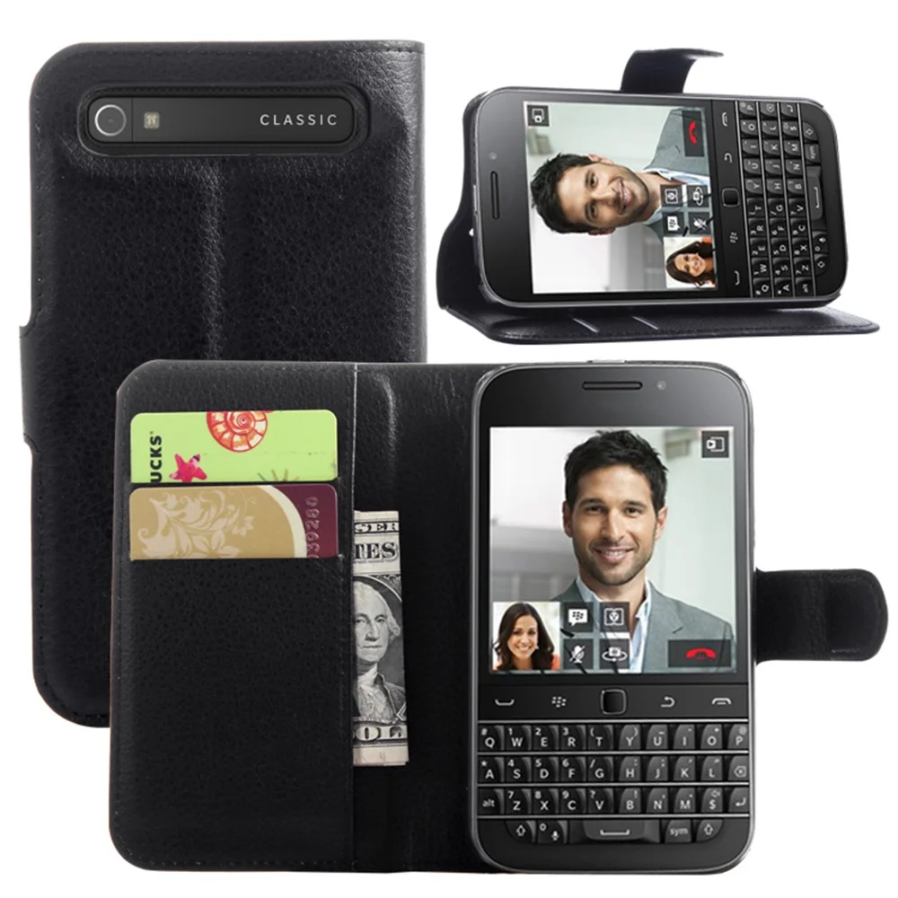 

CYBORIS for BlackBerry Classic Q20 Leather Phone Case for BlackBerry Classic Q20 Flip Cover Stand Wallet Bag Card Holder
