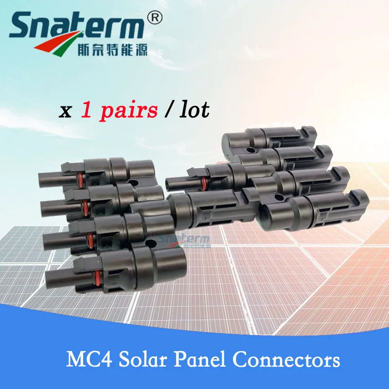 

MC4 Connector 1 pair M/FM Solar Panel MC4 4T Branch Connectors Cable Coupler Combiner MC4 Panel Cable Connectors