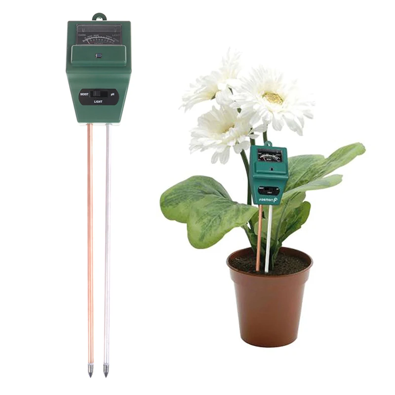 3 in 1 Soil pH and Moisture Light Intensity Meter Plant Tester for