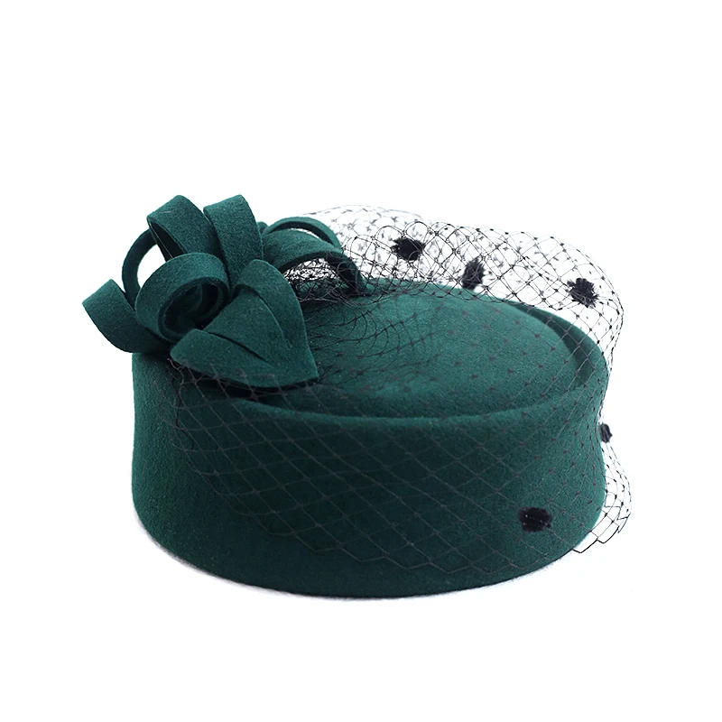 

New French Vintage English Linen Elegant Flower Feather Small Hat Wedding Dress Dinner Dress Headdress Fedora Hat Free Shipping